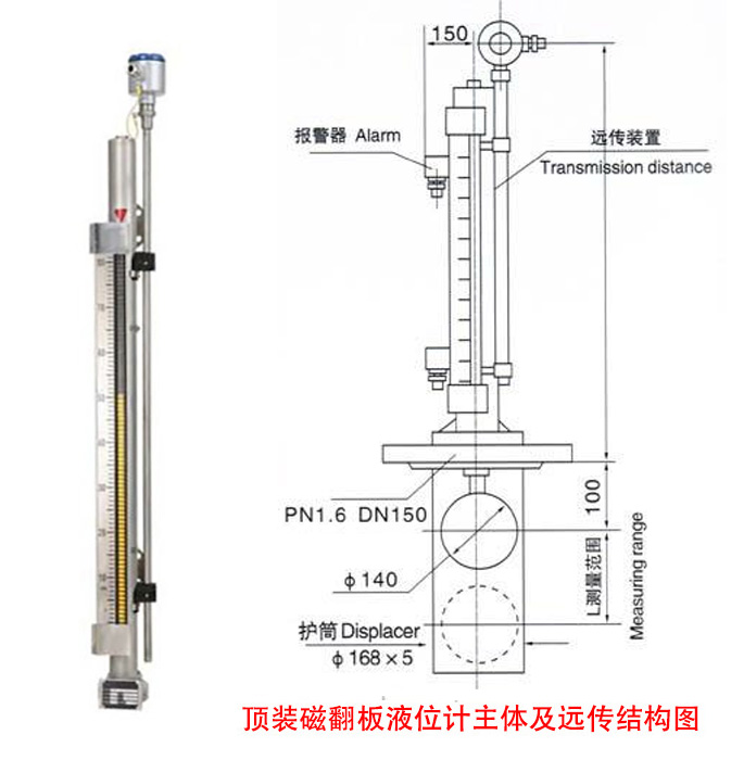 磁翻板液位计结构图